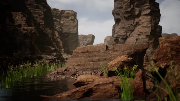 Colorado River Cuts Through Rock at Grand Canyon