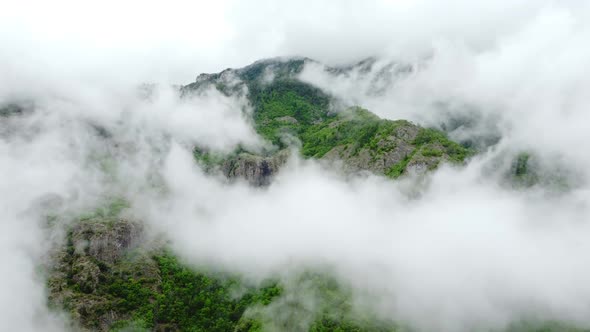 Beautiful Clouds in Mountain Forest