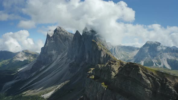 Seceda and Furchetta Summit Peaks in Trentino Alto Adige Dolomites Alps South Tyrol Italy Europe