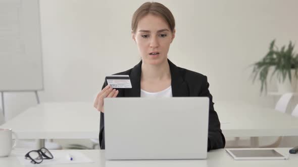 Online Shopping Failure for Upset Young Businesswoman