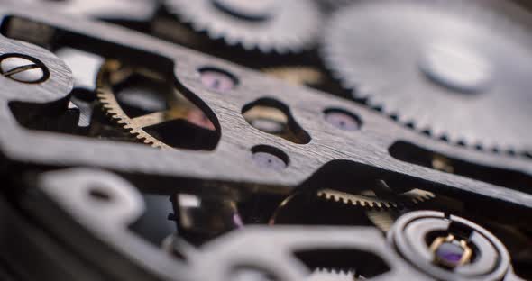 Watch tourbillon rotating macro slowmotion