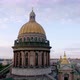 Golden Dome of Isaac Cathedral at Sunrise Dron - VideoHive Item for Sale