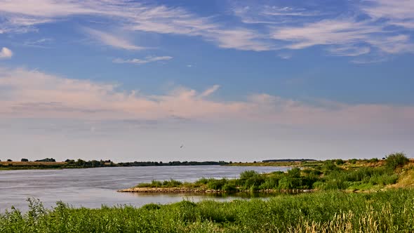 Landscape Before Sunset Sky Over River