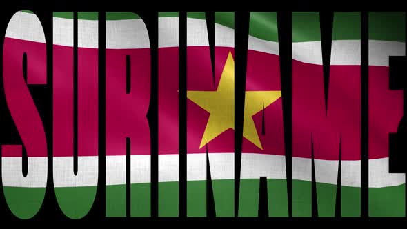 Suriname Flag Into Country Name