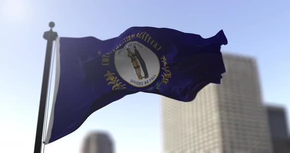 Kentucky state flag waving