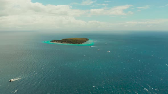 Tropical Island in the Open Sea. Sumilon Island, Philippines