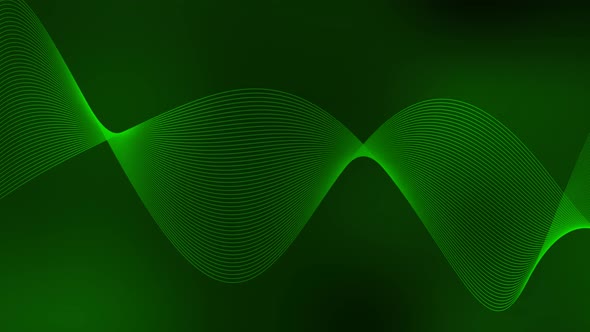 Green Color Background Line Wave Animation