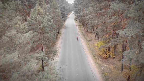 Cyclist riding bicycle. Training on road bicycle