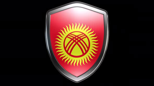 Kyrgyzstan Emblem Transition with Alpha Channel - 4K Resolution