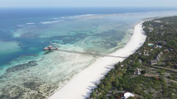 House on Stilts in the Ocean on the Coast of Zanzibar Tanzania