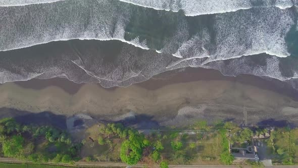 Aerial drone view of the beach in Indonesia