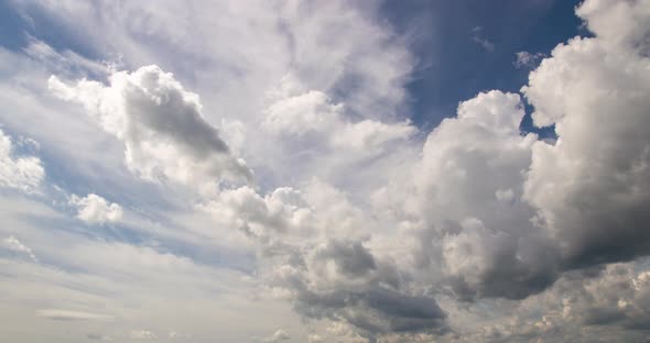 Series SKY CLEAR Beautiful Cloud Blue Sky with Clouds Sun Time Lapse Clouds Rolling Puffy Cumulus