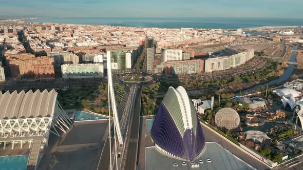 Valencia Spain. Aerial View. City of Arts and Sciences.