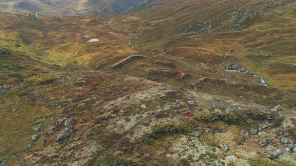 Trekking on Mountains Aerial View