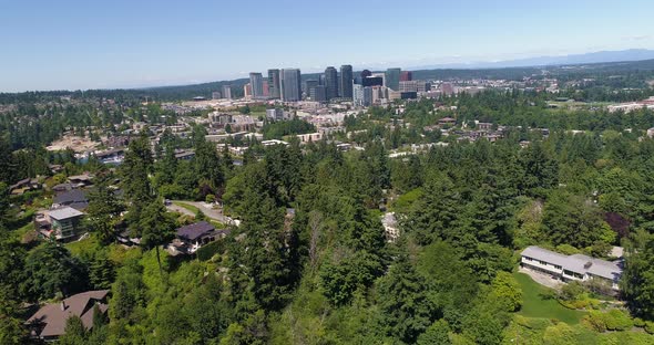 Bellevue Washington Downtown Skyline Aerial Birds Eye View