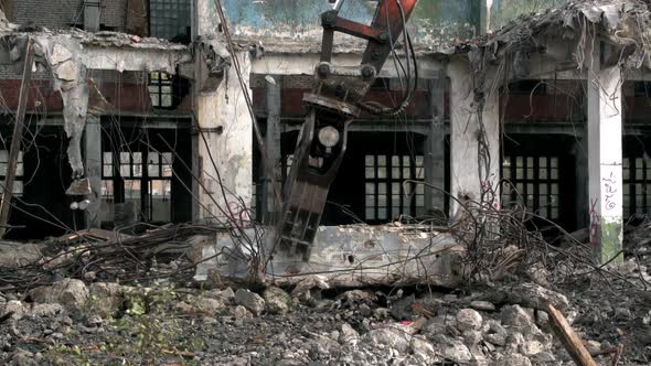 Urban Regeneration. Demolition of a building for new construction.