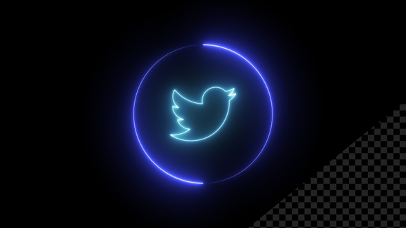 Neon Twitter Icon Alpha V2