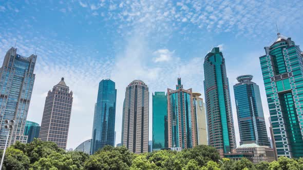 Time lapse of Skyscraper in Shanghai city