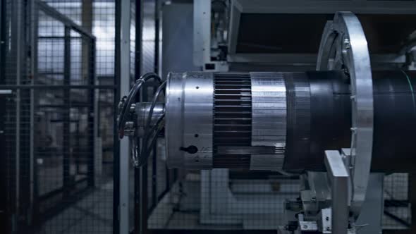 Closeup Tyre Building Automat in Modern Robotic Automated Manufacture Concept