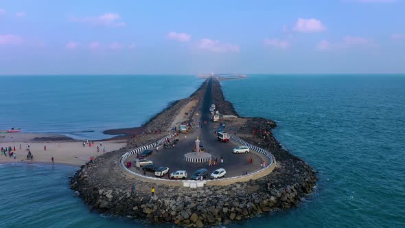 Flying low over Dhanushkodi sea road