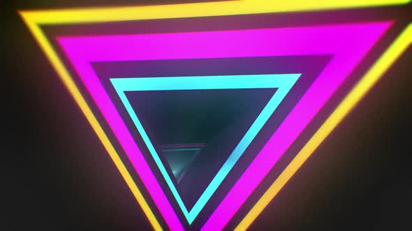 3d triangle neon tunnel