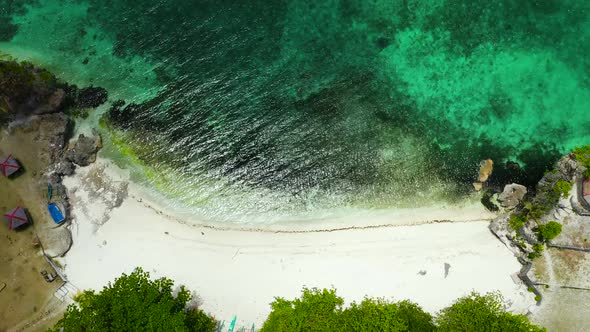 Coast with a Beach and Blue Sea