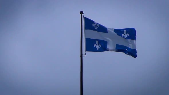 The Fleur De Lys Provincial Flag Of Quebec In Canada