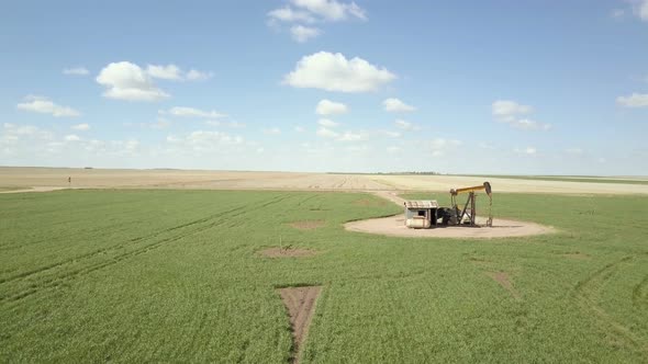 Aerial view of farmlands on Eastern Plains in the Spring.