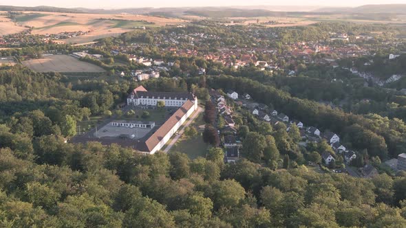 Drone Reveling shot of German town