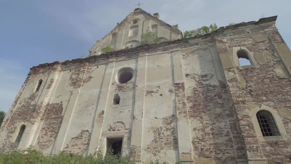 Church damaged walls