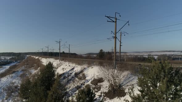 the camera flies near the elevated railway 05