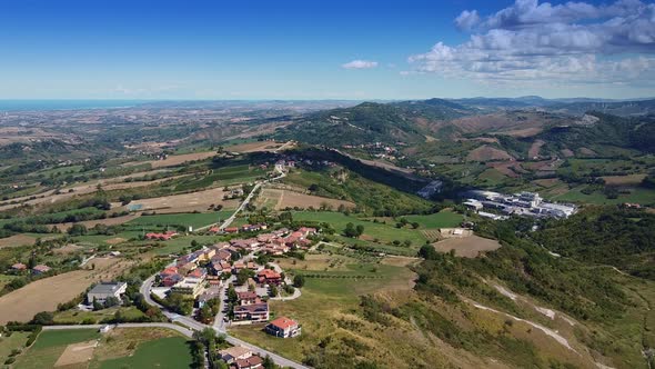 Bird's Eye View of SanMarino Landscape in Summer Time