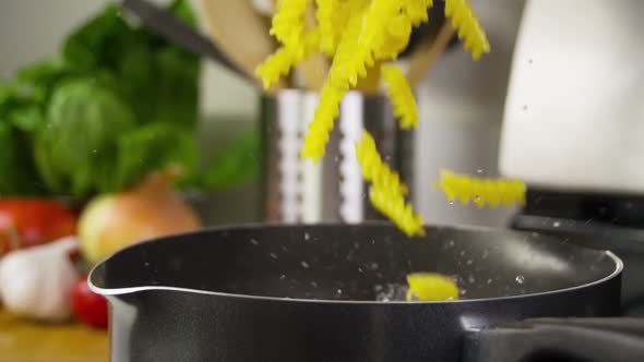 Pasta Cooking Falling Slow Motion