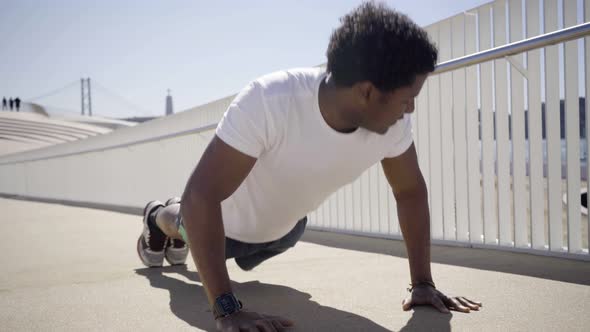 Tired African American Man During Morning Workout