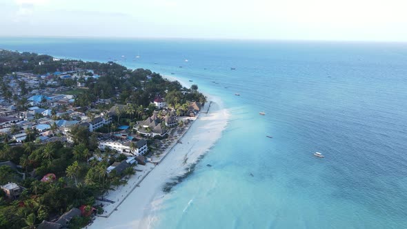 Boats in the Ocean Near the Coast of Zanzibar Tanzania