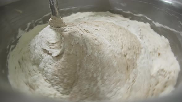 Mixing Dough in Kneading Machine