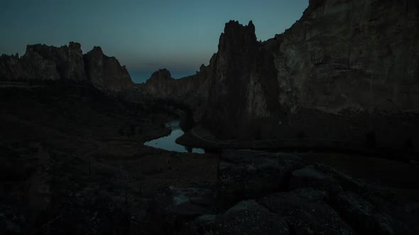 Time Lapse before Sunrise at Smith Rock State Park.
