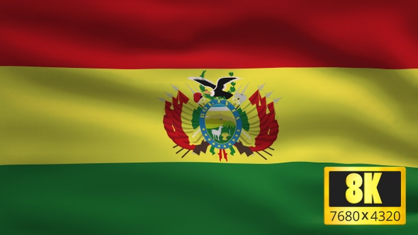 8K Bolivia Windy Flag Background