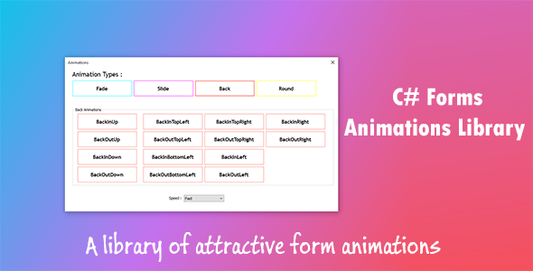 C sharp Forms Animations Library