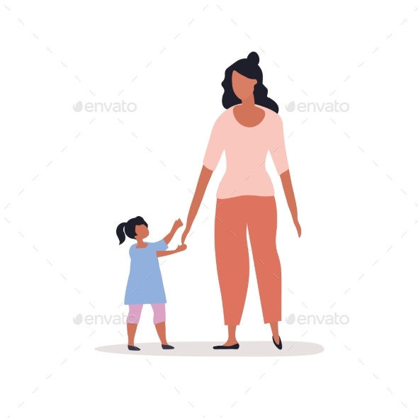 Mother Walking with Child
