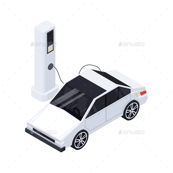 Charging Point Isometric Composition
