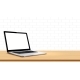 Laptop on Table Against White Wall - GraphicRiver Item for Sale