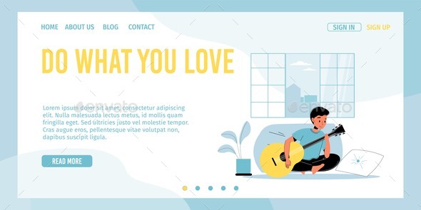 Guitar Music Lesson for Children Landing Page