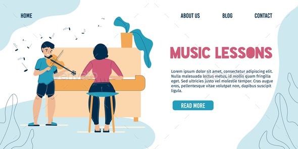 Music Lesson at Home or in Classroom Landing Page