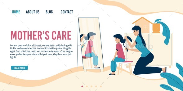Mother Care Parenting Landing Page Design Template