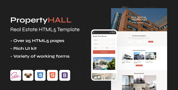 PropertyHall - Real Estate Template for Realtor