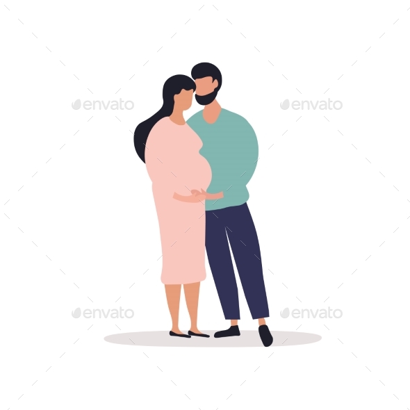 Pregnant Woman with Her Bearded Husband