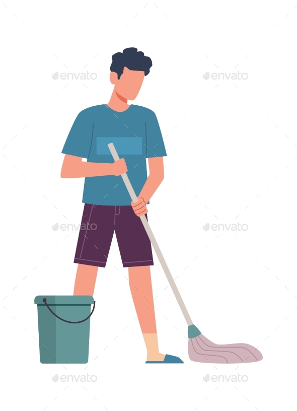 Man Doing Chores