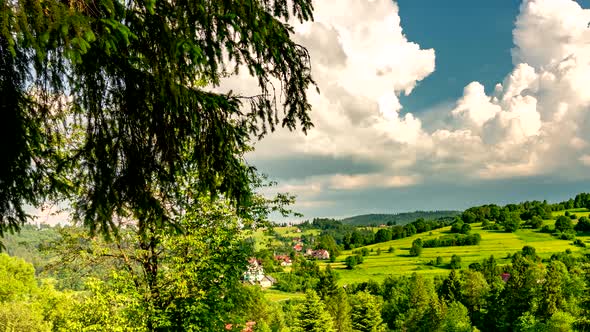 Clouds over Beskid mountains.