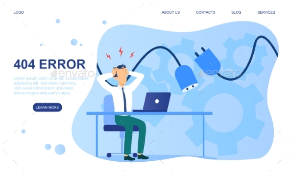 Design Template for Web Page with 404 Error